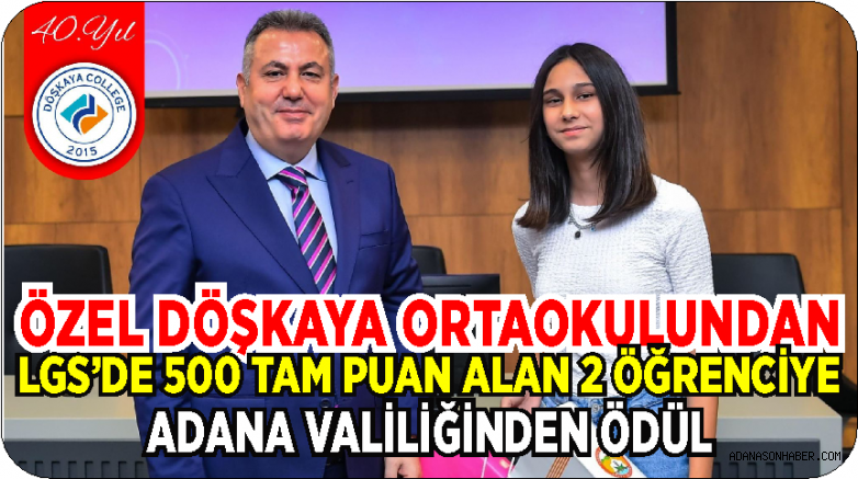 500 Tam Puan Alan Ceyhanlı Öğrencilere Adana Valiliğinden Ödül